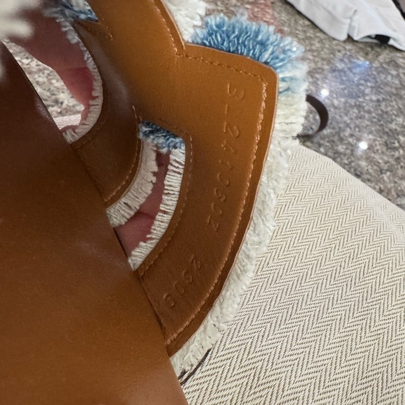 Hermes Denim Fringe Oran Sandals Size 38 - Picture 7 of 11